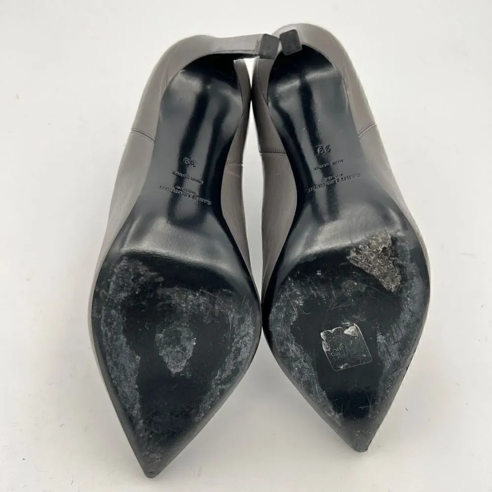 Saint Laurent Paris Women's Gray Leather Chelsea Boots Size 39 - Picture 9 of 12